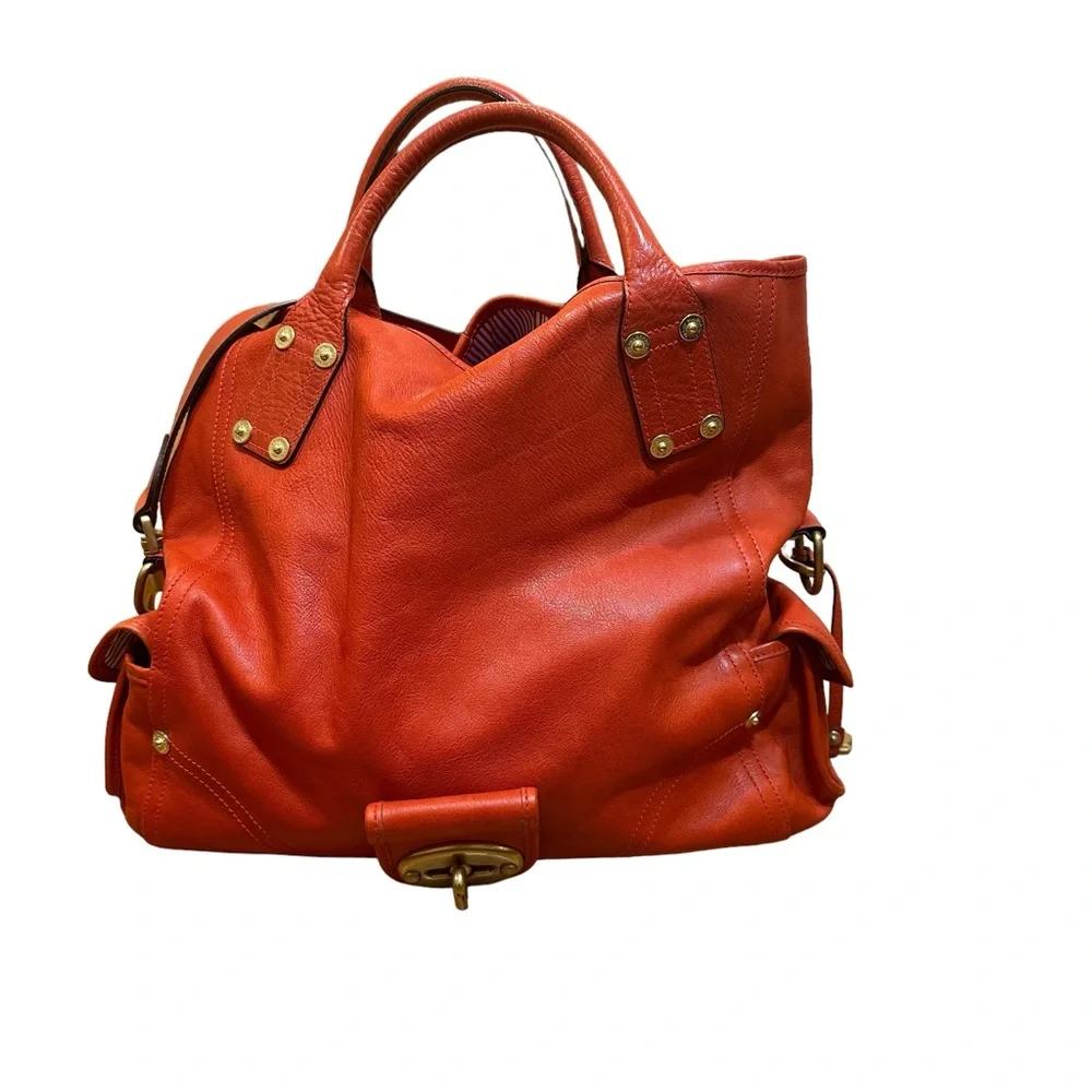 Mulberry Jody Red Calfskin Leather Convertible Satchel Shoulder Bag